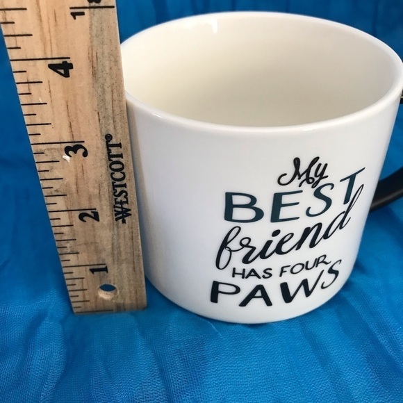 Coffee Mug "My Best Friend Has Four Paws" White Porcelain With Black Handle - Picture 8 of 9